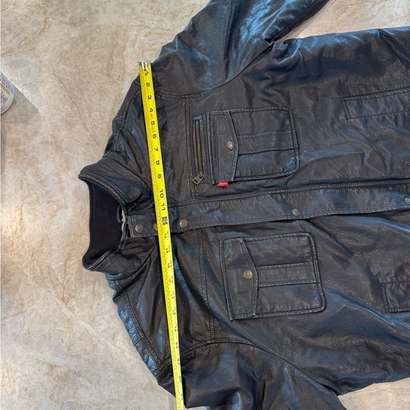 Levi's Dark Leather Bomber Jacket - Picture 10 of 11